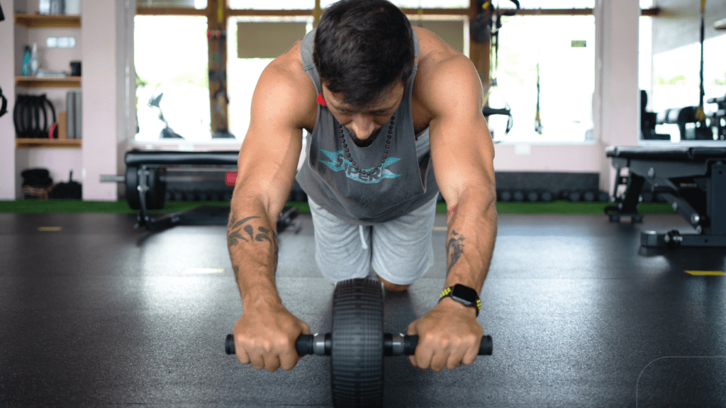 man doing core exercise