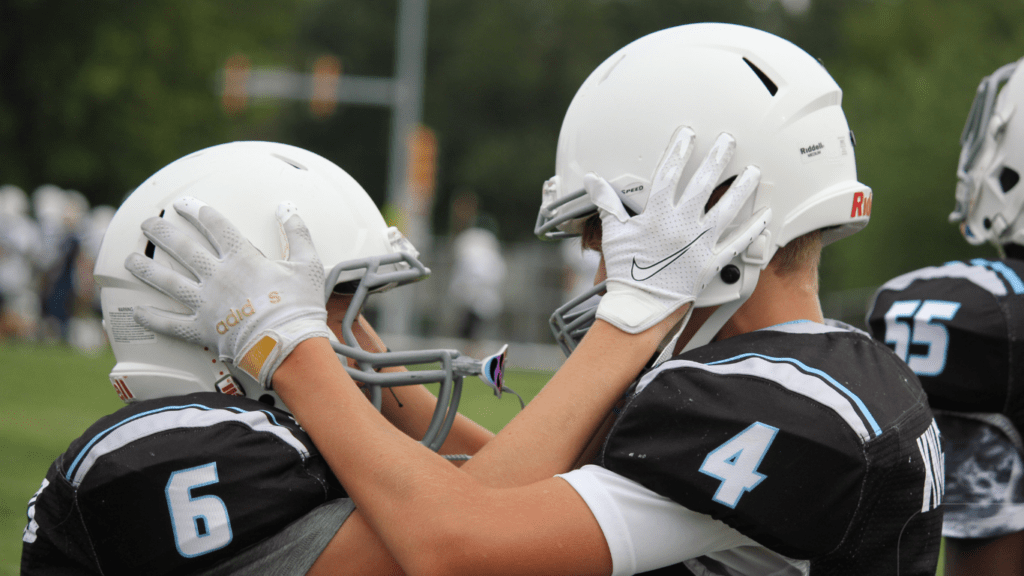 two player cheering up