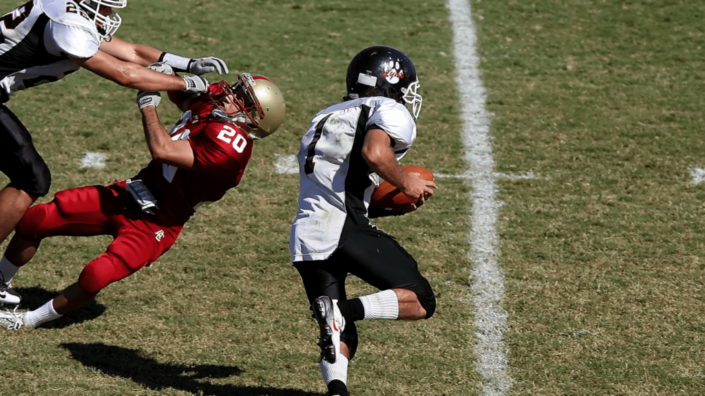 football player physically playing