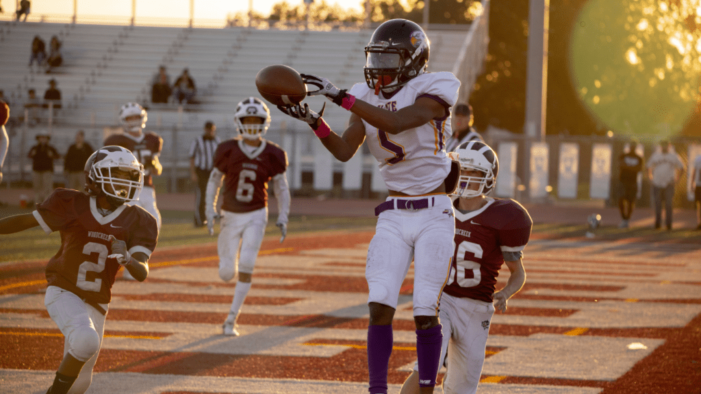 Men playing American football