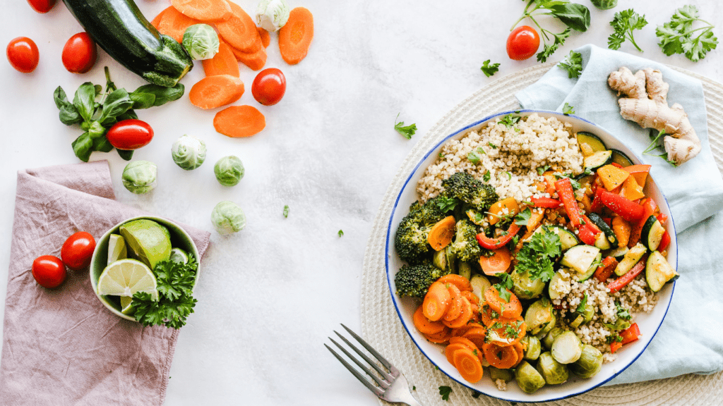 nutritious food in table