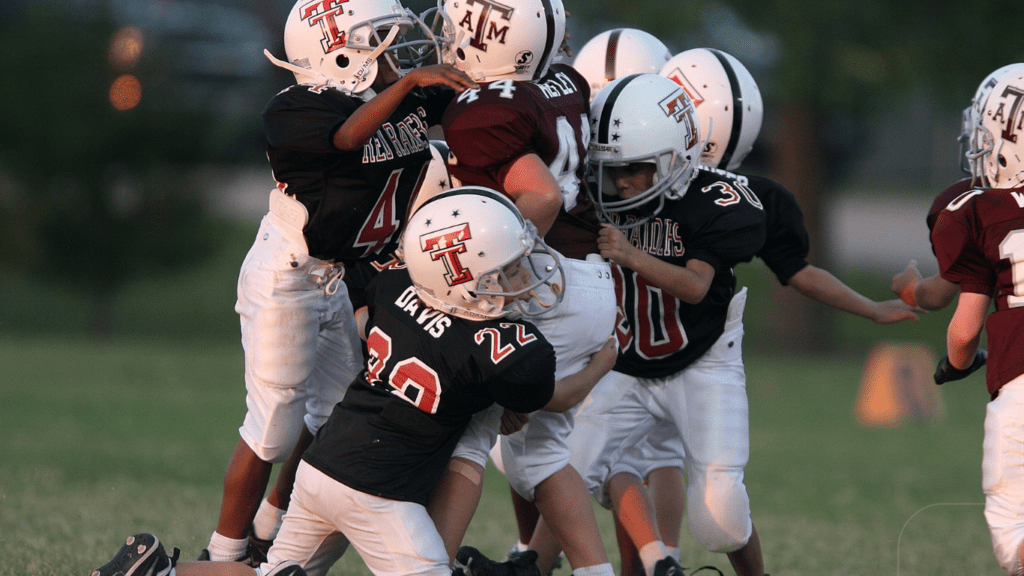 black team in a defensive play