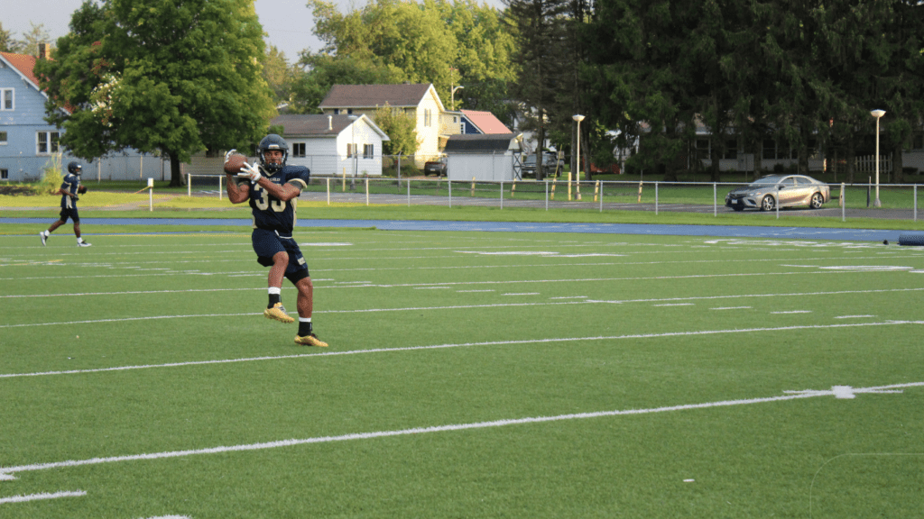 football player having his training